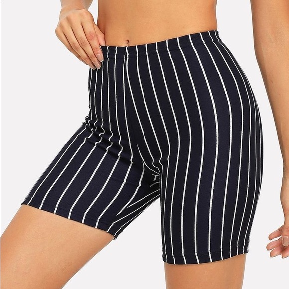 Rainbow Pants - Black & white biker shorts